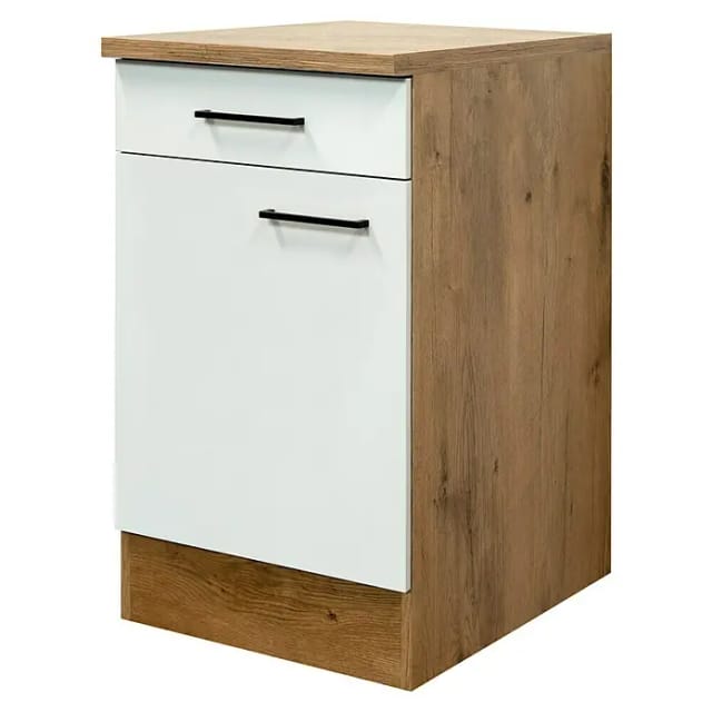Flex-Well Exclusiv Küchen-Unterschrank Vintea 50 cm Magnolie matt - Lancelot Oak