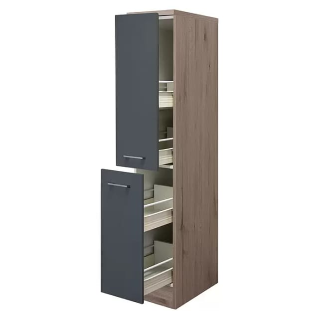 Flex-Well Exclusiv Küchen-Apothekerschrank Morena 30cm Basaltgrau-San Remo