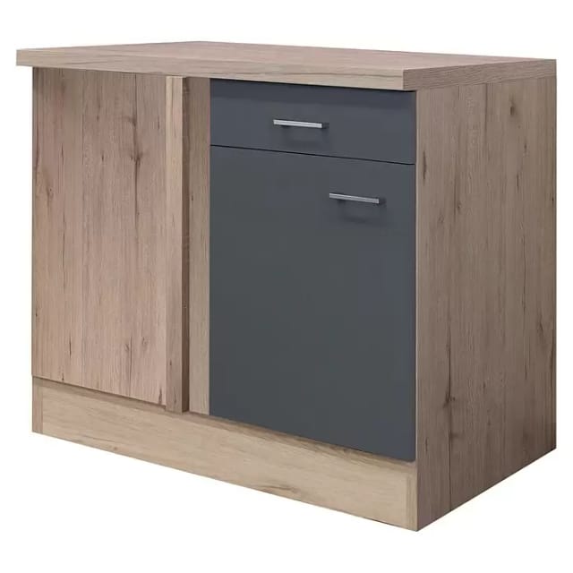 Flex-Well Exclusiv Küchen-Eck-Unterschrank Morena 110x60cm Basaltgrau - San Remo