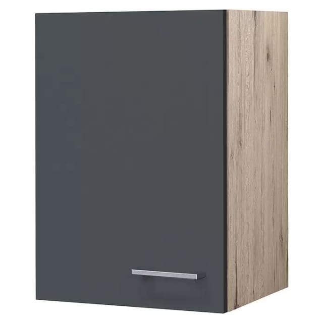 Flex-Well Exclusiv Küchen-Oberschrank Morena 40cm Basaltgrau matt-San Remo Eiche