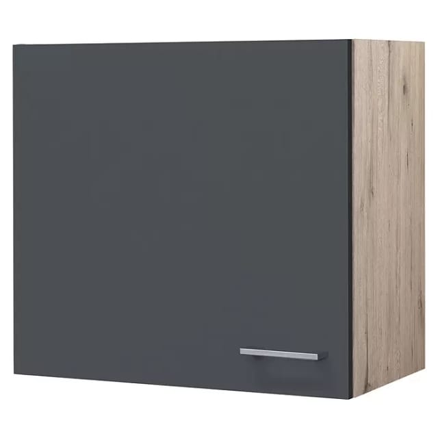 Flex-Well Exclusiv Küchen-Oberschrank Morena 60cm Basaltgrau matt-San Remo Eiche