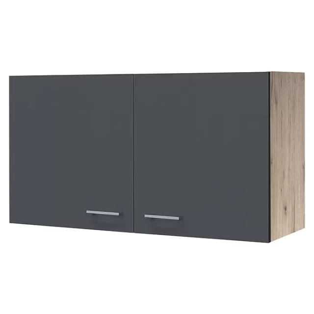 Flex-Well Exclusiv Küchen-Oberschrank Morena 100cm Basaltgrau-San Remo Eiche