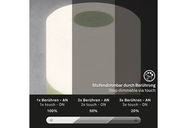 Brilo Akku-Tischleuchte Smal Grün 2W