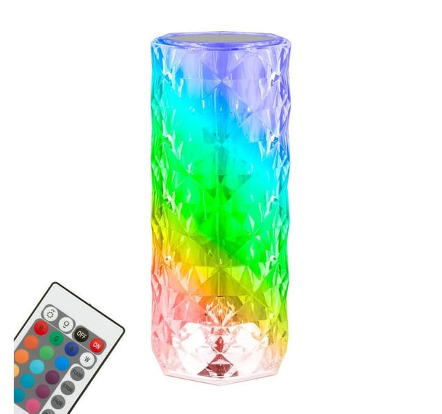Brilo Akku-Tischleuchte Kristalloptik 2,3W mit RGB 21,5 cm x 9 cm