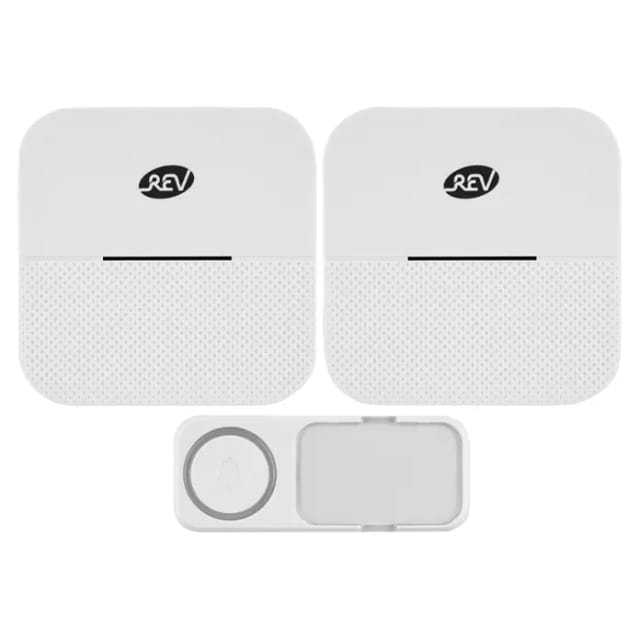 REV Funkklingel Orchestra 2er-Set Stecker mit Klingeltaster 90 dB 150 m Weiß