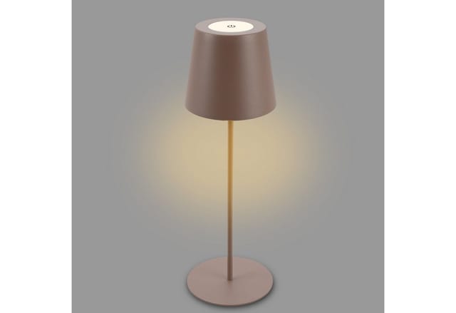 Brilo Akku Tischleuchte Kiki Touch Dimmbar 12 x 36 cm Umbrasand