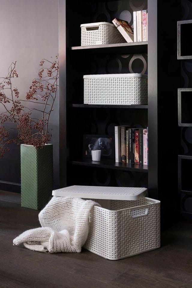 Aufbewahrungsboxen Curver Style 3-er Set Creme S mit Deckel