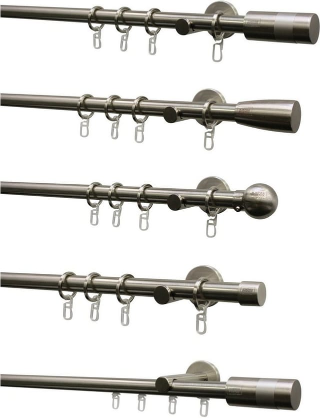 Schöner Wohnen Wandhalter Leon für Gardinenstange Ø 20 mm Edelstahl-Optik