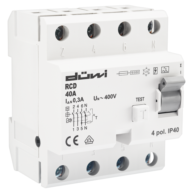 FI-Schalter 4-polig 40 A/0,3 A