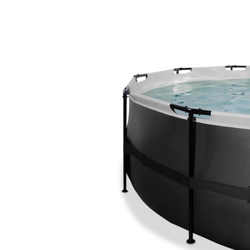 Exit Black Leather Pool Schwarz ø 488 x 122 cm m. Filterpumpe