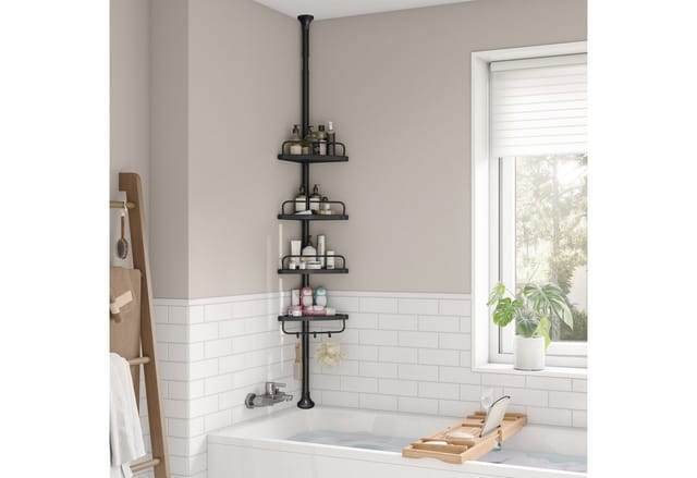 Songmics Duschregal 4 Ablagen 25 cm x 35 cm x 305 cm Schwarz