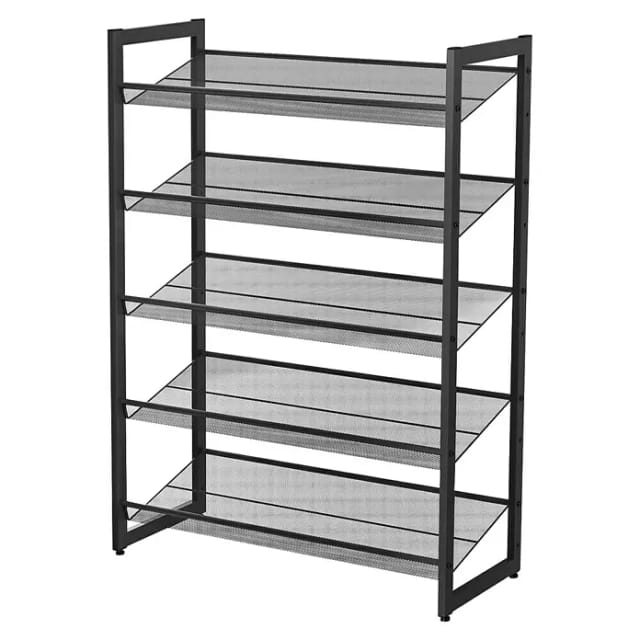 Songmics Schuhregal 5 Ebenen 74 cm x 104 x 30,7 cm Schwarz