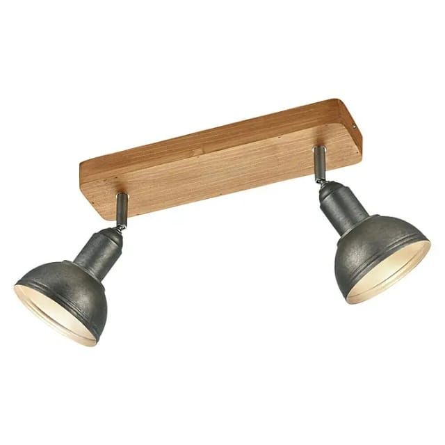 Trio Spot Scheinwerfer-Flutlicht Delhi Nickel antik 2-flammig E14