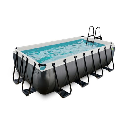 Exit Black Leather Pool Schwarz 400 x 200x 100 cm m. Filterpumpe