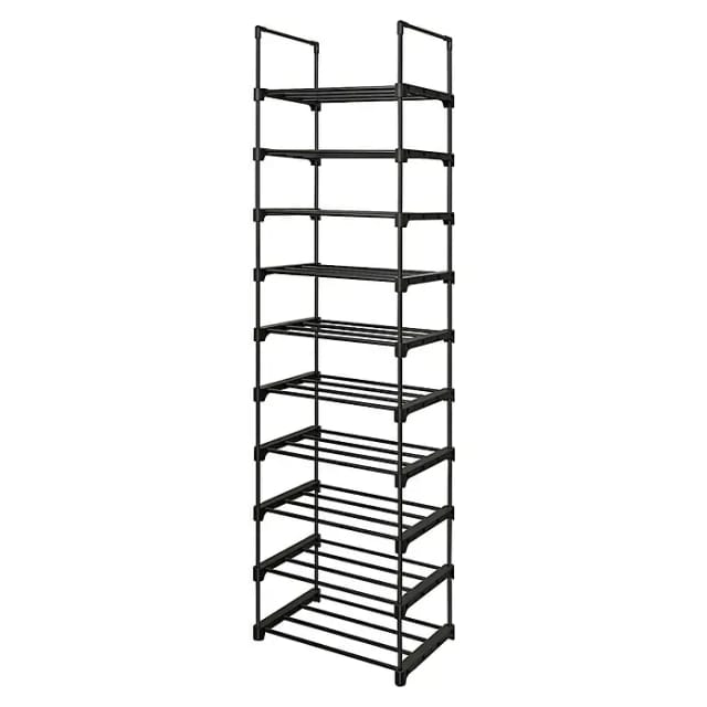 Songmics Schuhregal 10 Ebenen 30 cm x 45 cm x 174 cm Schwarz