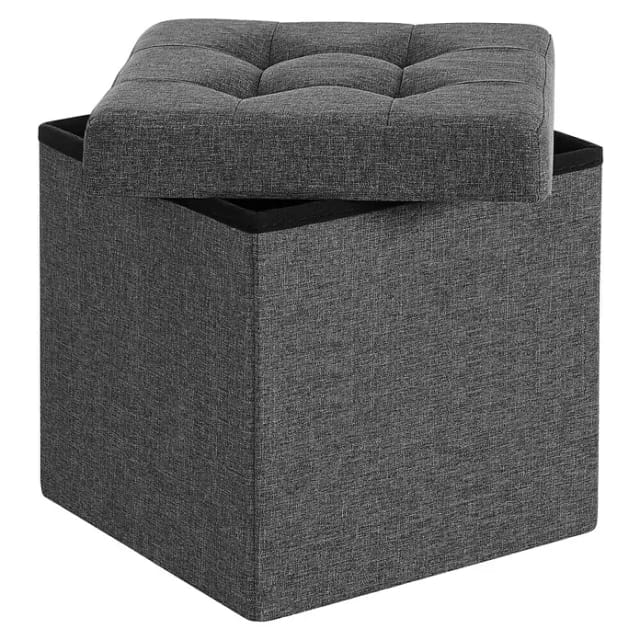 Songmics Sitzwürfel mit Stauraum 38 cm x 38 cm x 38 cm Grau
