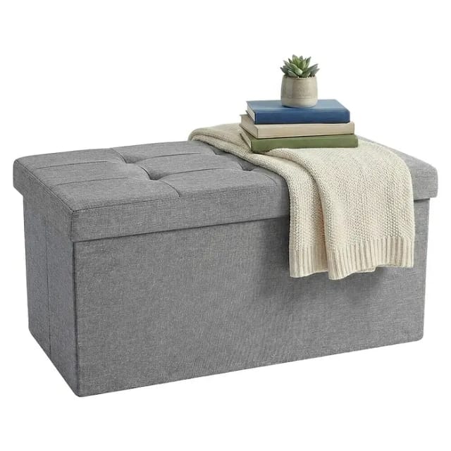 Songmics Bank mit Stauraum 38 cm x 76 cm x 38 cm Grau