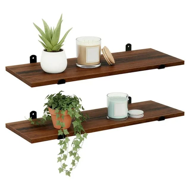 Songmics Schweberegal 60 cm x 20 cm x 7 cm Braun-Schwarz