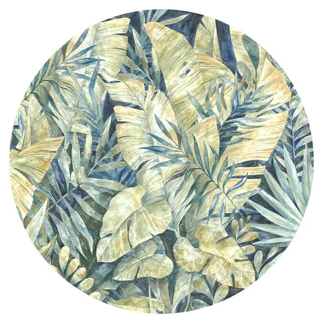 Komar Vliesfototapete Dot Feuilles Tropicales selbstklebend Ø 125 cm
