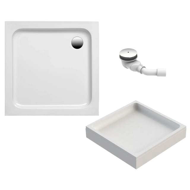 Ottofond Duschwannen-Set Quadrat 80 cm x 80 cm Weiß