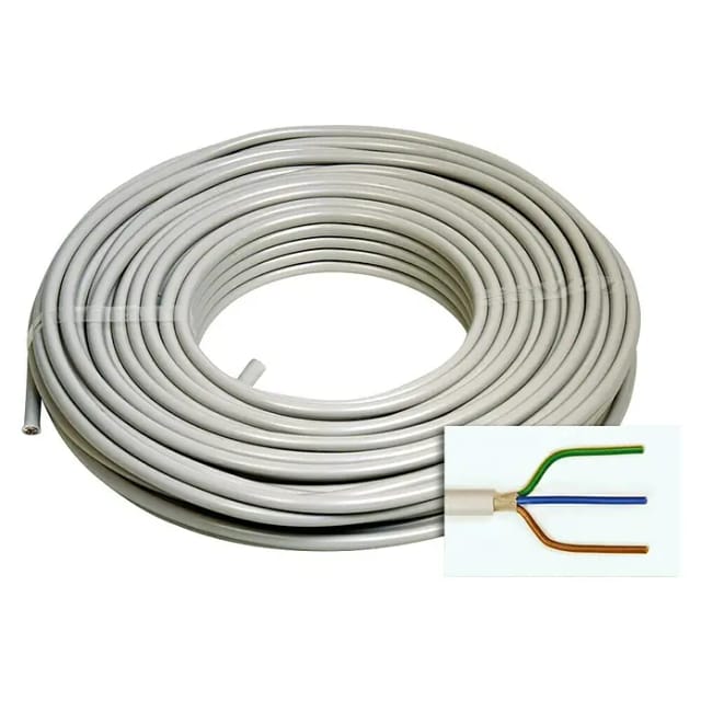 Installations-, Elektro- und Stromkabel NYM-J 3 x 1,5 mm² 50 m Grau