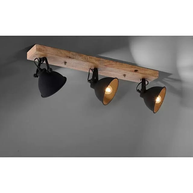 Just Light. Wand- und Deckenleuchte Samia Schwarz 3-flammig