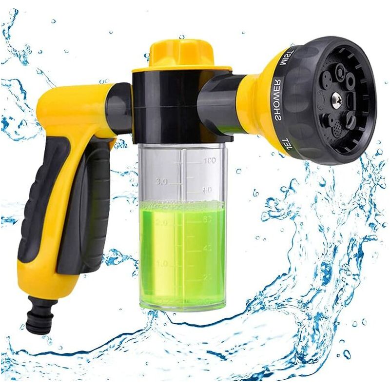 Gartenspritze – 8 Sprühmodi – Integrierter Seifenspender – Zum Bewässern Von Gärten, Autowaschen Und Duschen Von Haustieren – 1 Stück