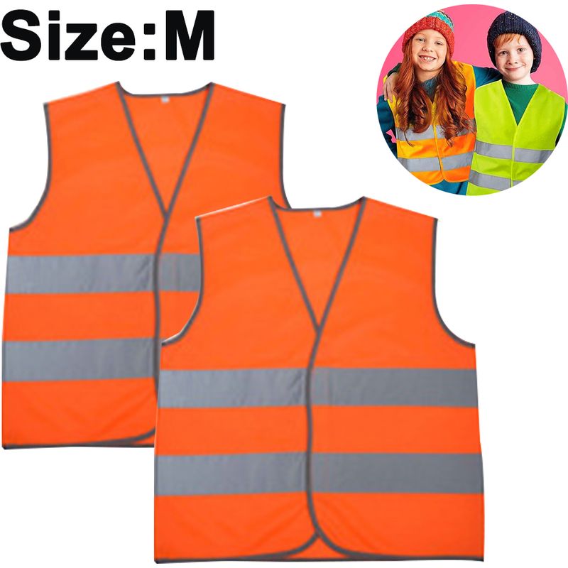 Reflektierende Sicherheitsweste – Atmungsaktives Netzgewebe – Hohe Sichtbarkeit Bei Tag Und Nacht – Für Erwachsene Und Kinder – 2er-pack