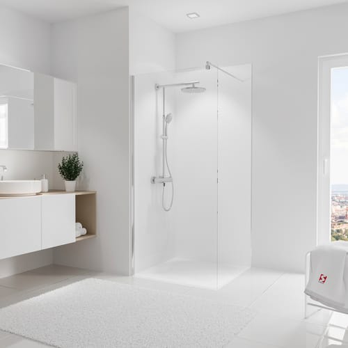 Schulte ExpressPlus Duschrückwand DecoDesign Aluminium Weiß 210x90cm