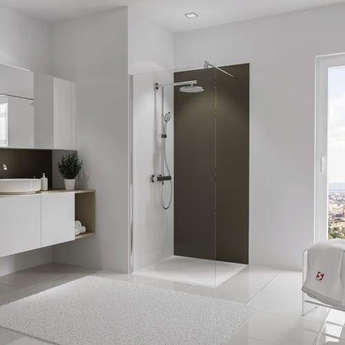 Schulte ExpressPlus Duschrückwand DecoDesign Aluminium Taupe 210x90cm