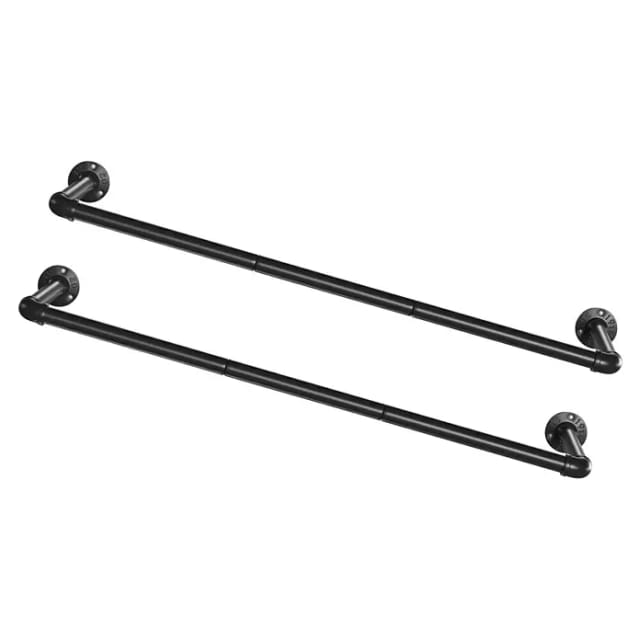 Songmics Kleiderstangen Wandbefestigung 2er Set 92 cm x 30 cm x 7 cm Schwarz