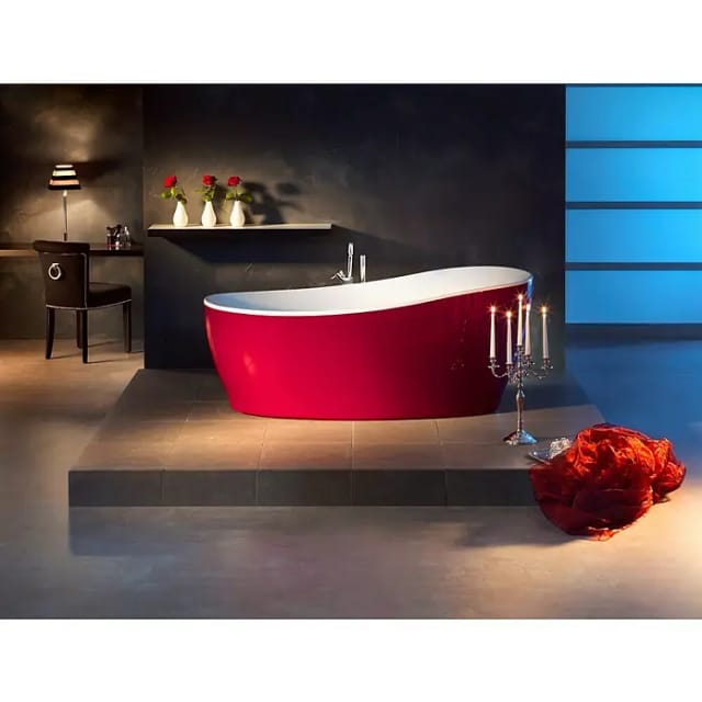 Ottofond Whirlpool Aviva Komfort-Silentsystem 180 cm x 85 cm Bordeaux-Weiß
