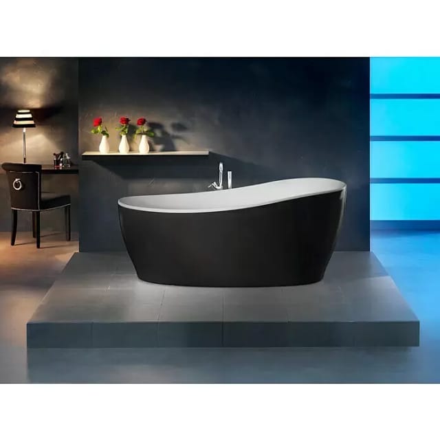 Ottofond Whirlpool Aviva Komfort-Silentsystem 180 cm x 85 cm Schwarz-Weiß