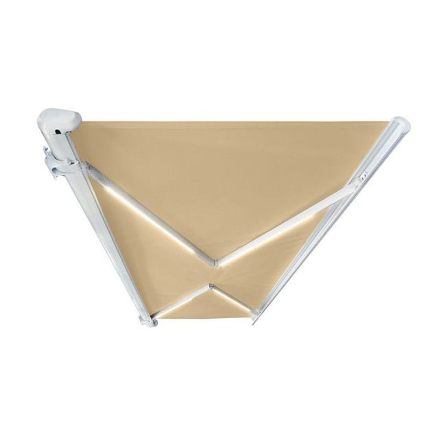Home Deluxe LED Vollkassettenmarkise Elos 350 cm x 250 cm Sandfarben