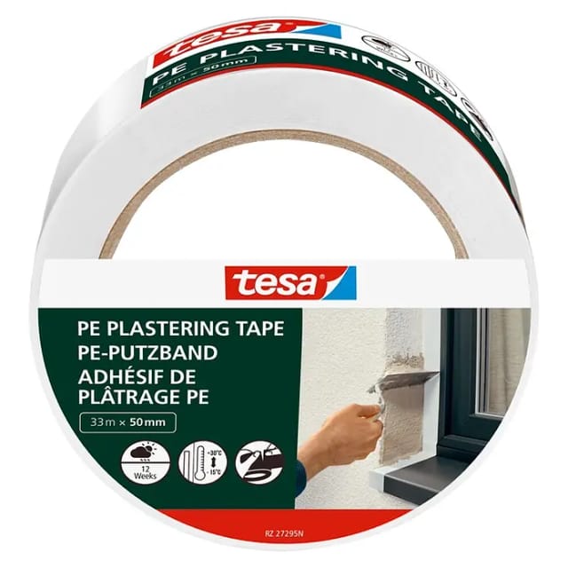 Tesa PE Putzband 33 m : 50 mm Weiß