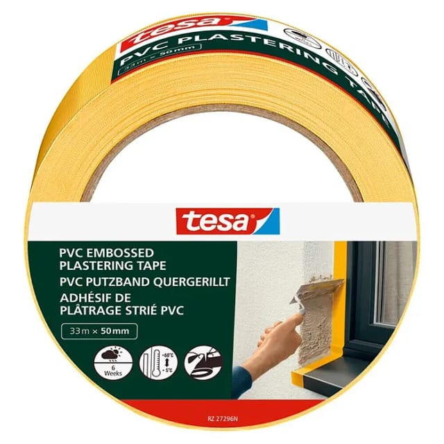 Tesa PVC Putzband 33 m : 50 mm Gelb