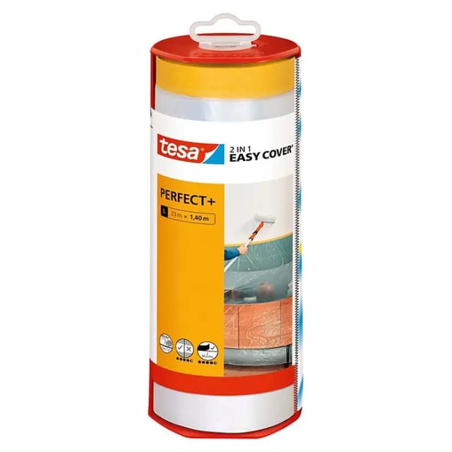 Tesa Abdeckfolie inkl. Klebeband im Spender Easy Cover Perfect+ L