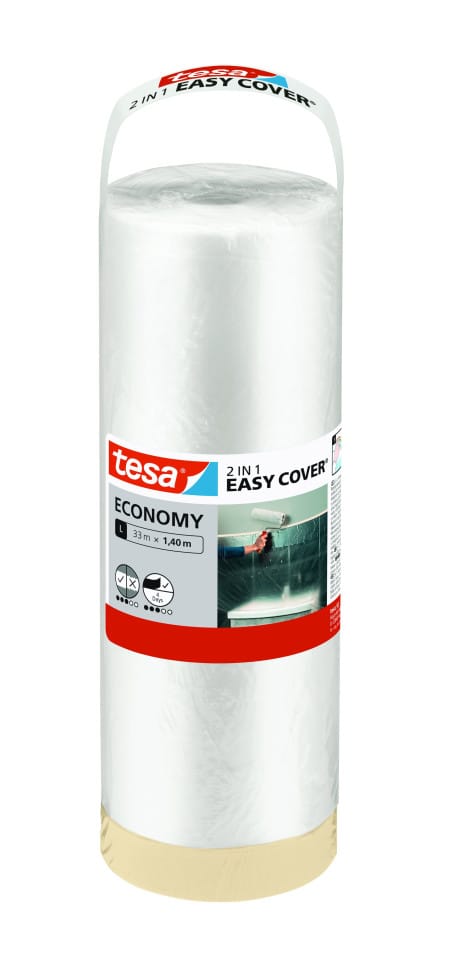 Tesa Abdeckfolie inkl. Klebeband Easy Cover Economy L Nachfüllung