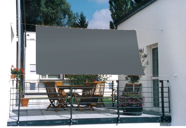 Peddy Shield Sonnensegel Seilspanntechnik 330 cm x 200 cm Anthrazit