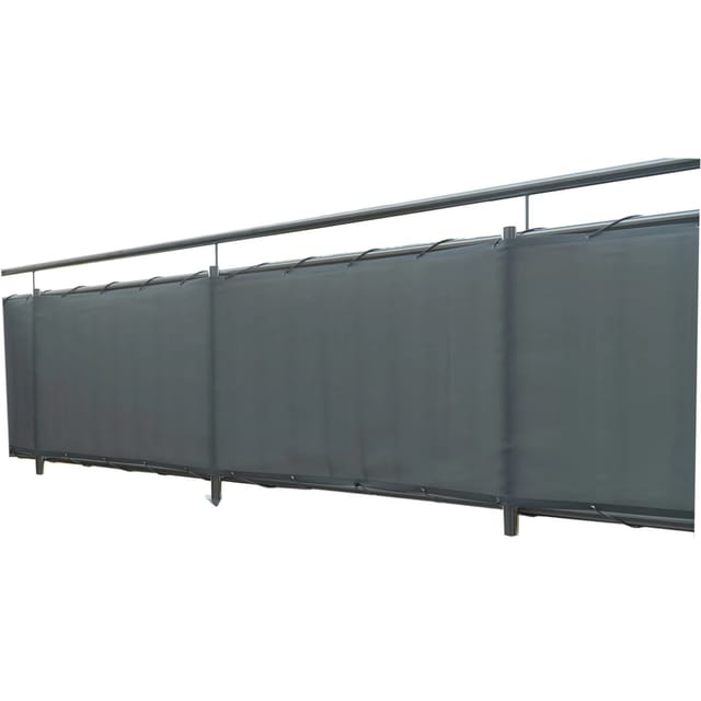 Peddy Shield Balkonverkleidung mit Kabelbinder 75 cm x 500 cm Anthrazit