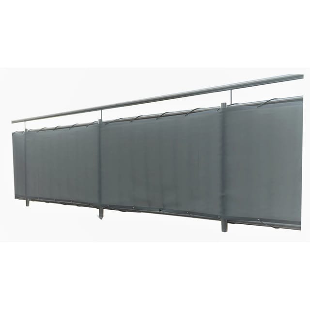 Peddy Shield Balkonverkleidung mit Kabelbinder 90 cm x 500 cm Silbergrau
