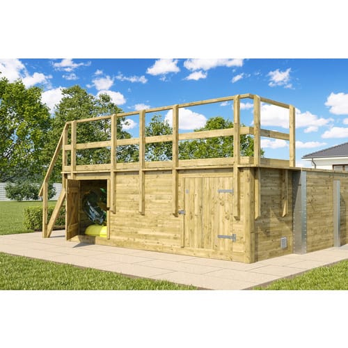 Weka Massivholzpool 595 Gr.2 Technikraum/Sonnendeck 490 64 x203 cm Blau