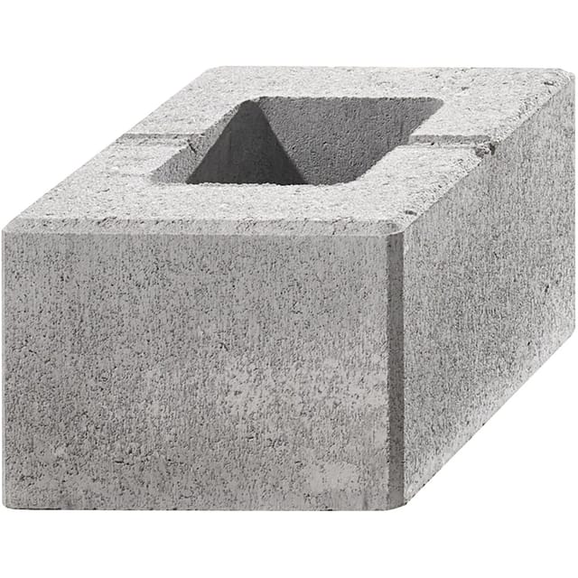 Kann Lindeza-Mauer Halbstein 20 cm x 20 cm x 15 cm Grau-Alpin