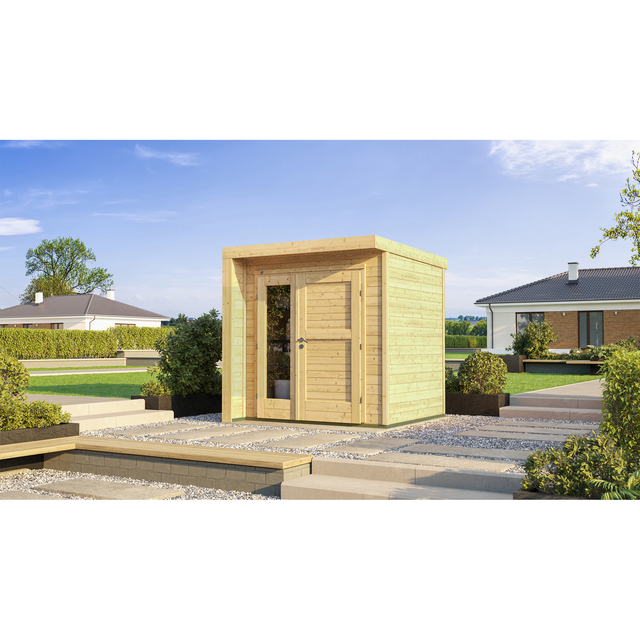 Weka Holz-Gartenhaus Designhaus 262 Flachdach Unbehandelt 215 cm
