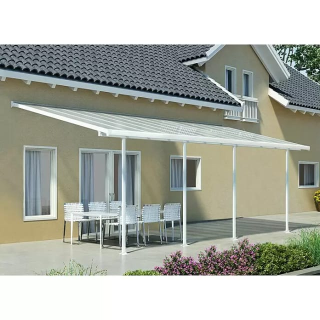 Palram - Canopia Terrassenüberdachung Feria Weiß 3x7.30