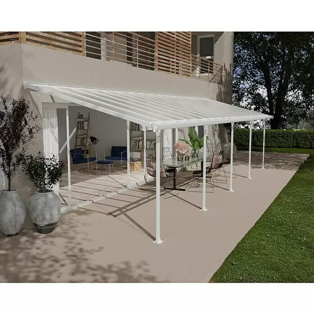 Palram - Canopia Terrassenüberdachung Feria Weiß 3x9.71