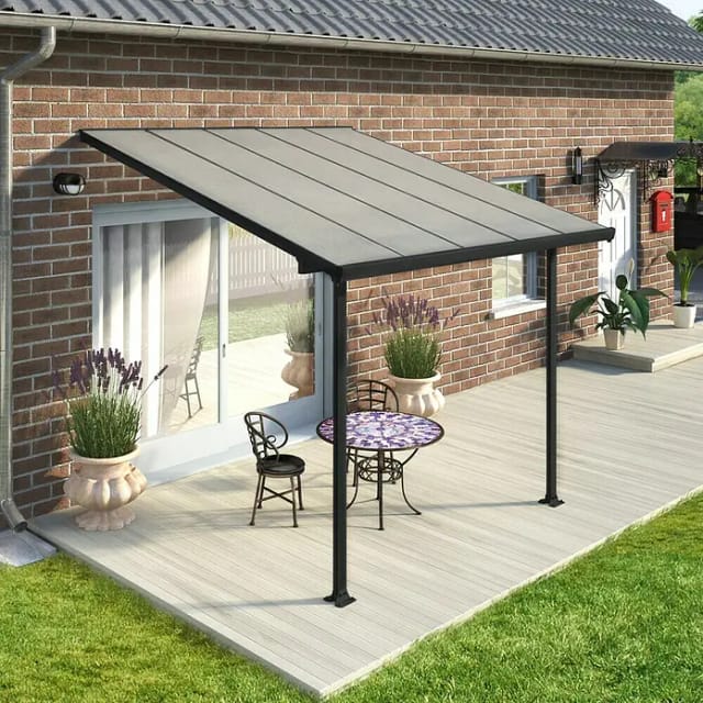 Palram - Canopia Terrassenüberdachung Feria Anthrazit 3x3.05