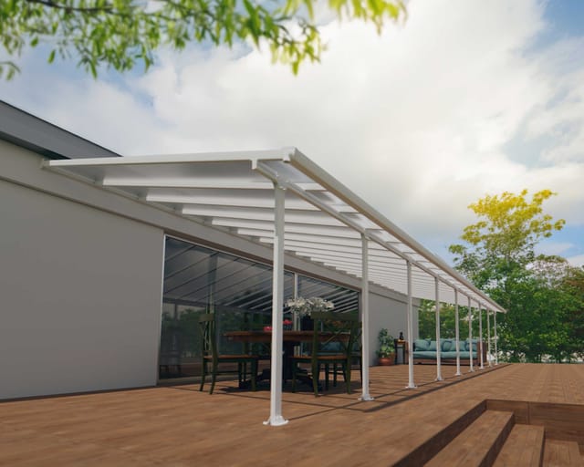 Palram - Canopia Terrassenüberdachung Feria Weiß 4x12.76