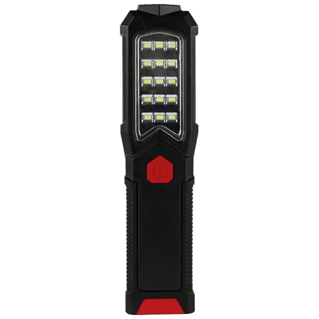 REV Ritter LED-Akku-Handlampe Torch mit Taschenlampe 400,m 6.500 K Schwarz-Rot