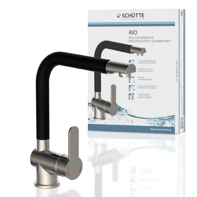 Schütte Spültischarmatur 'Rio' Edelstahloptik schwarz matt